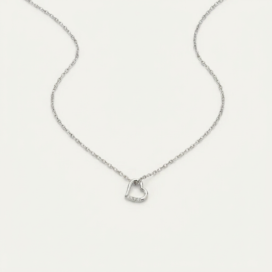 Moissanite 0.50 CT Round Cut Diamond Heart Necklace