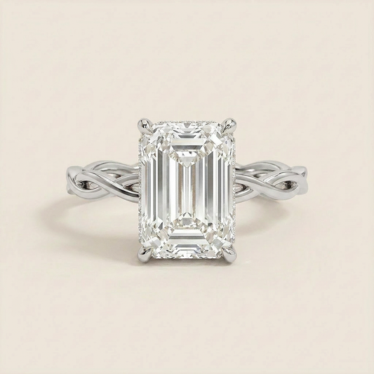 Moissanite 4.00 CT Emerald Cut Diamond Solitaire Ring
