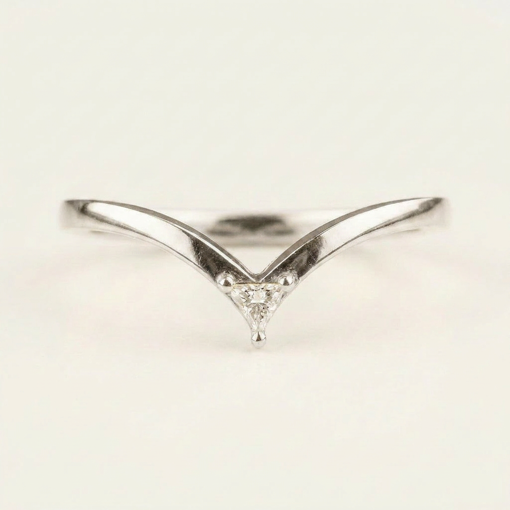 Moissanite 0.05 CT Triangle Cut Diamond Ring