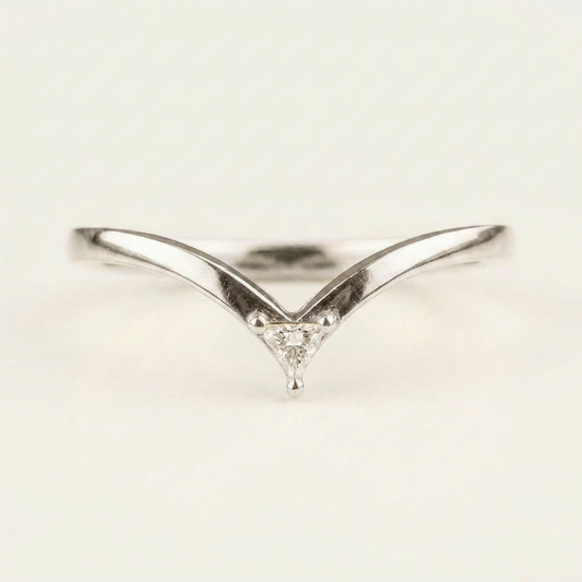 Moissanite 0.05 CT Triangle Cut Diamond Ring