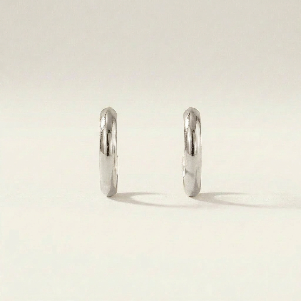Plain Hoop Huggie Earrings