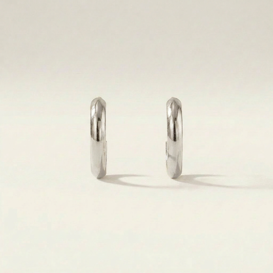 Plain Hoop Huggie Earrings