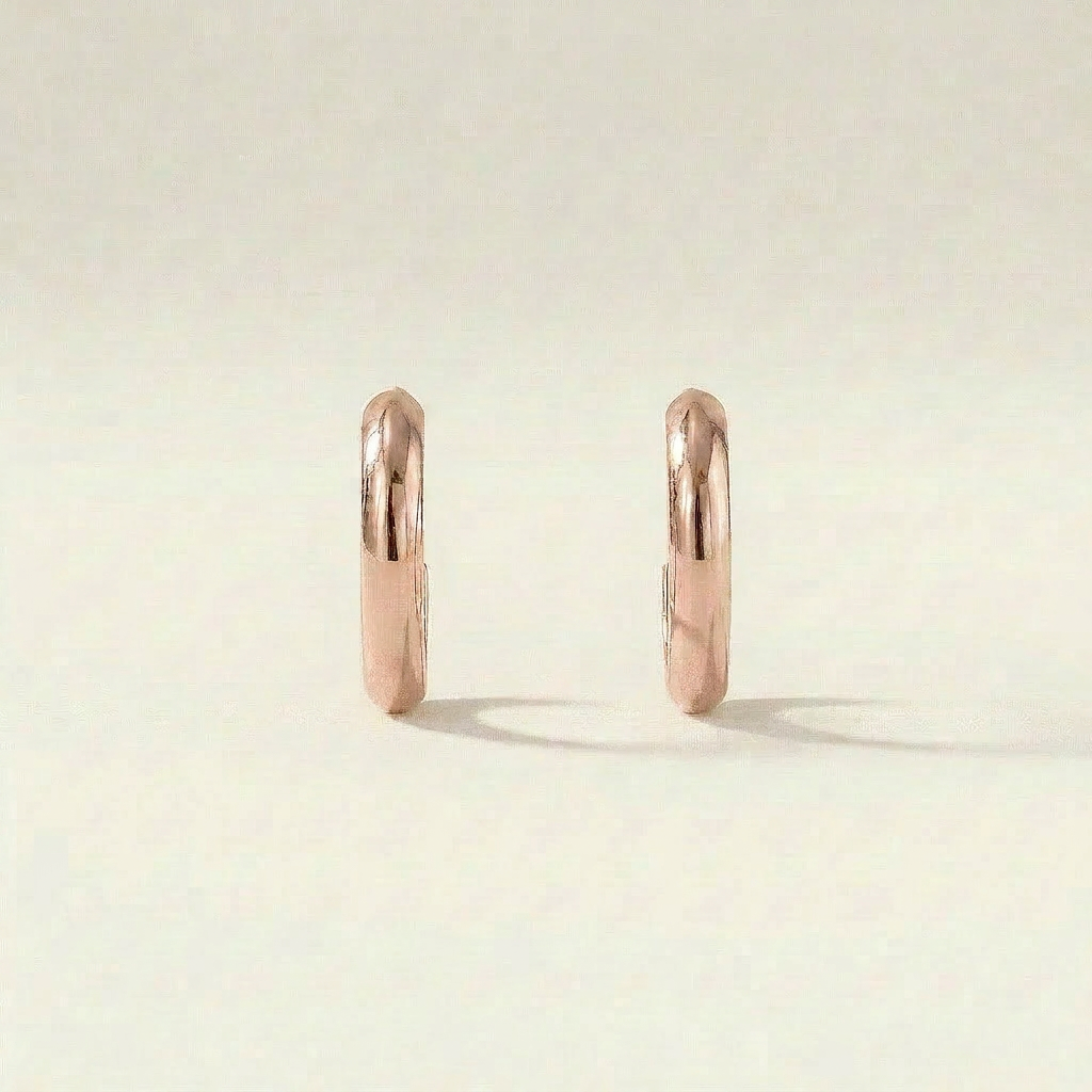Plain Hoop Huggie Earrings