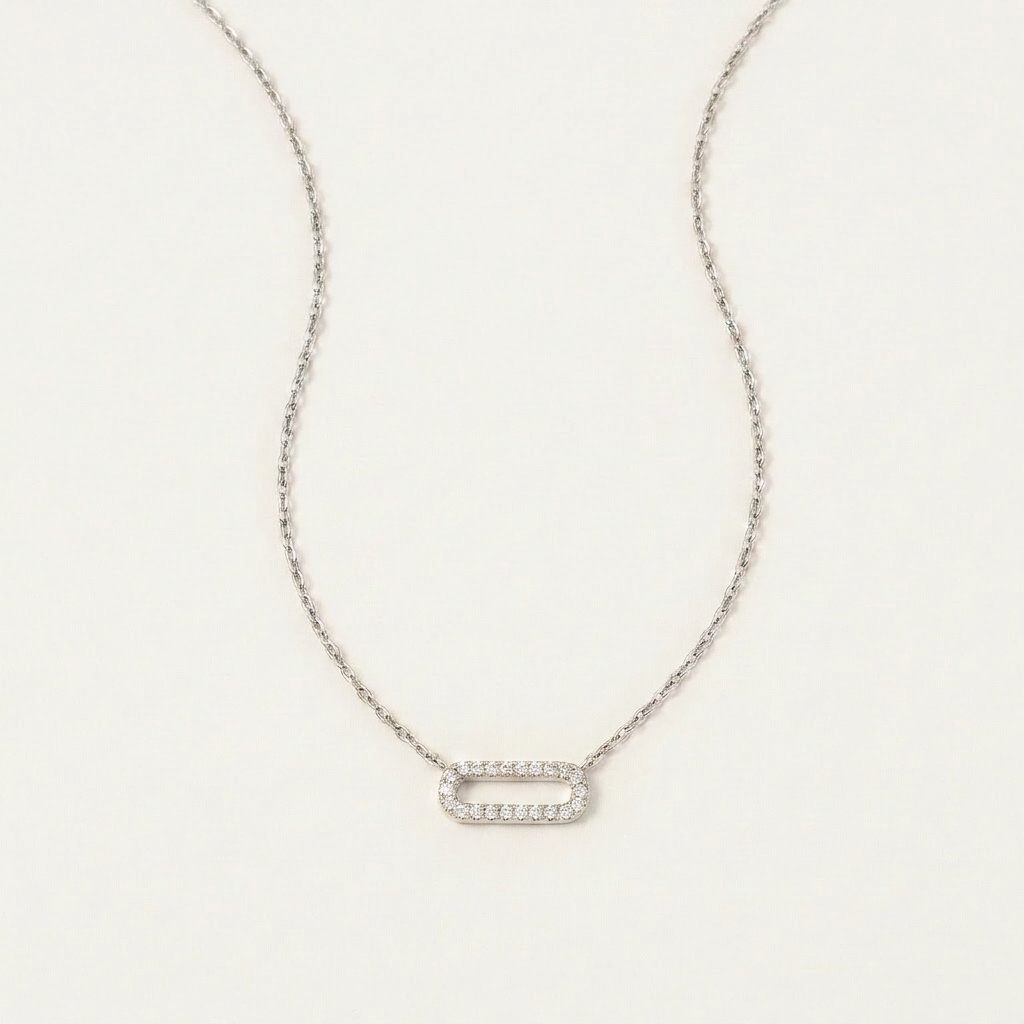 Moissanite 0.30 CT Round Cut Diamond Capsule Necklace