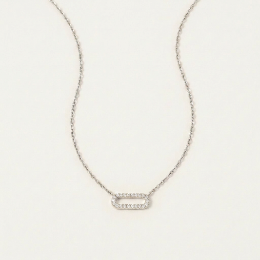 Moissanite 0.30 CT Round Cut Diamond Capsule Necklace