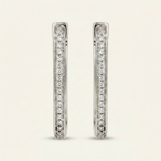 Moissanite 0.30 CT Round Cut Diamond Hoop Earrings