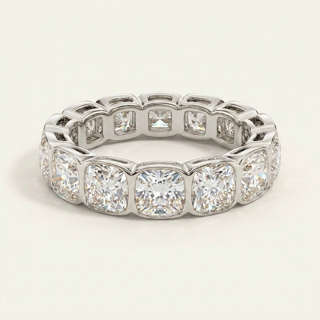 Moissanite 4.05 CT Cushion Cut Diamond Ring