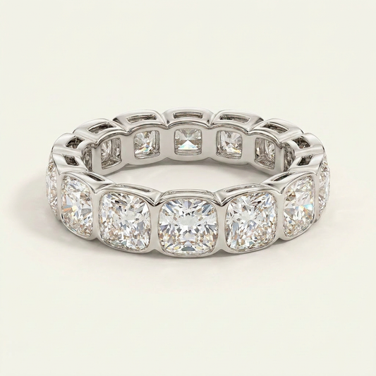 Moissanite 4.05 CT Cushion Cut Diamond Ring