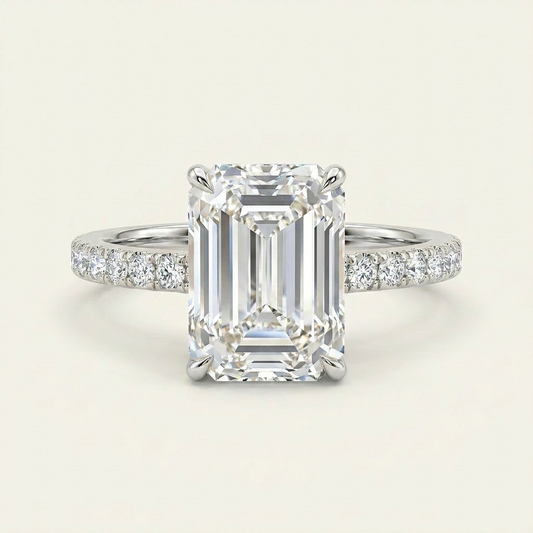 Lab Grown 1.50 CT Emerald Cut Diamond Solitaire Ring (V-Artdeco)