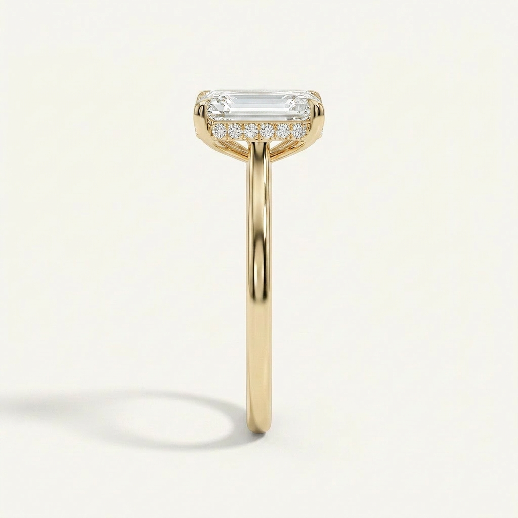 Moissanite 2.55 CT Emerald Cut Diamond Solitaire Ring