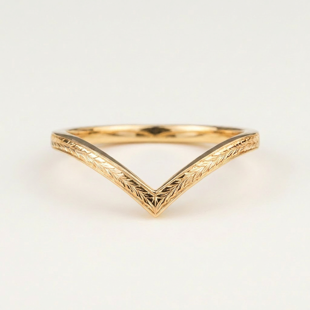 Classic V-Shape Plain Wedding Band