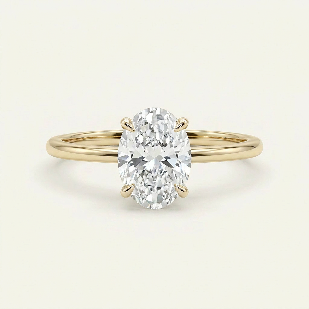 Moissanite 2.30 CT Oval Cut Diamond Solitaire Ring