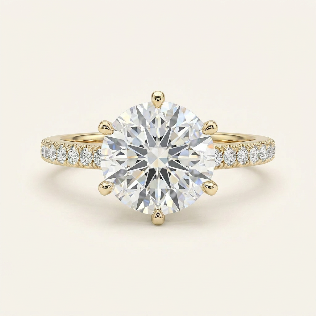 Moissanite 1.20 CT Round Cut Diamond Solitaire Ring