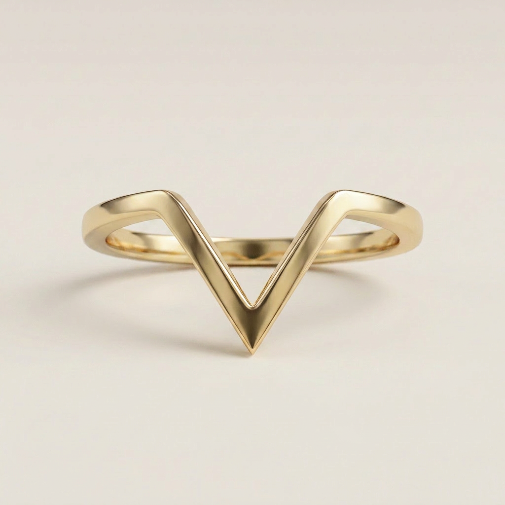 Contemporary V-Shape Plain Wedding Band
