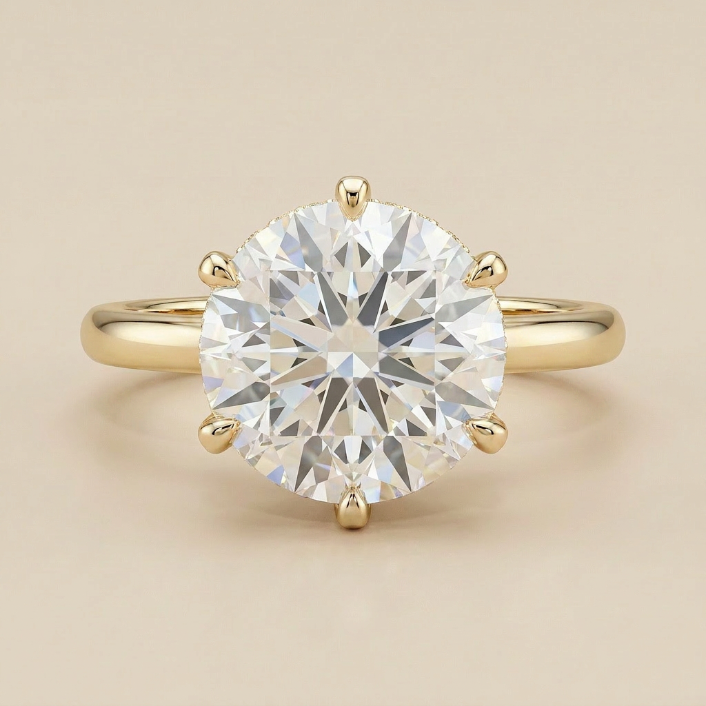 Moissanite 2.70 CT Round Cut Diamond Solitaire Ring