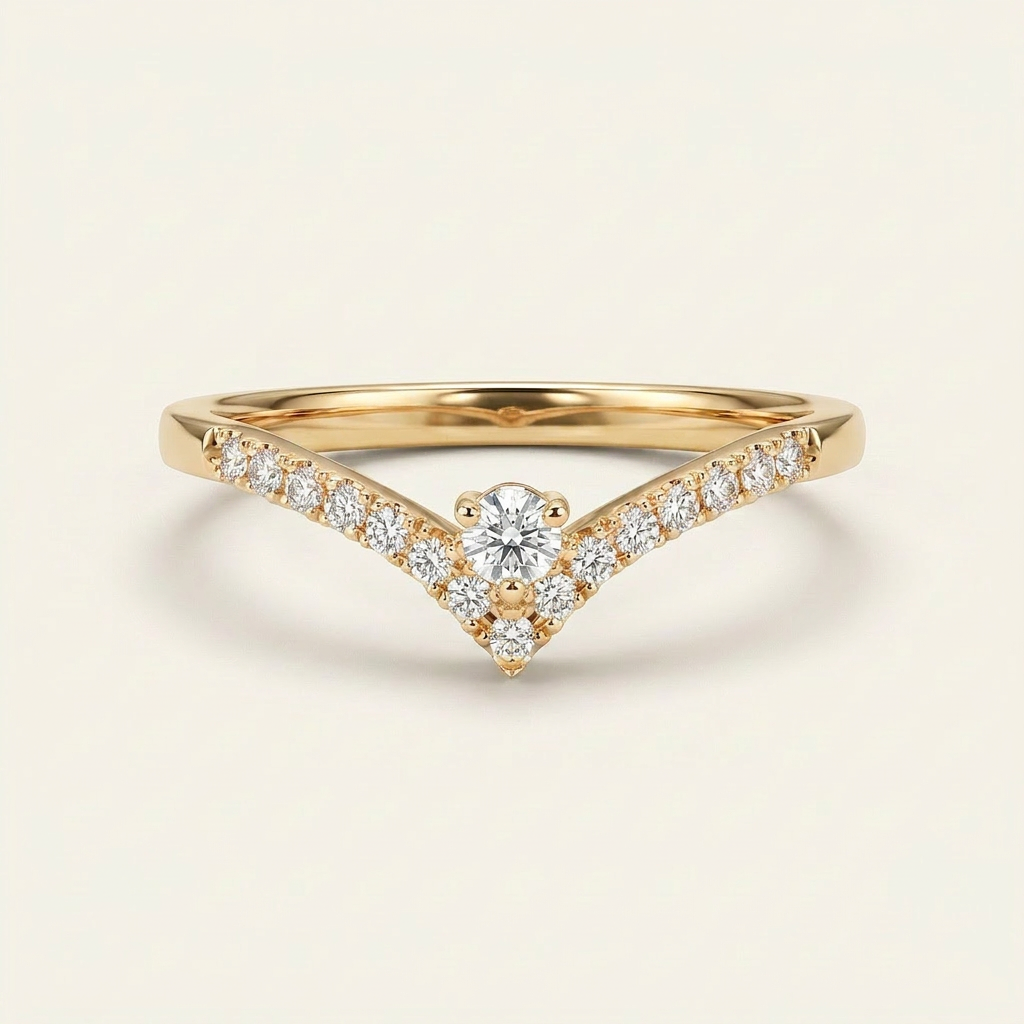 Moissanite 0.21 CT Round Cut Diamond Ring