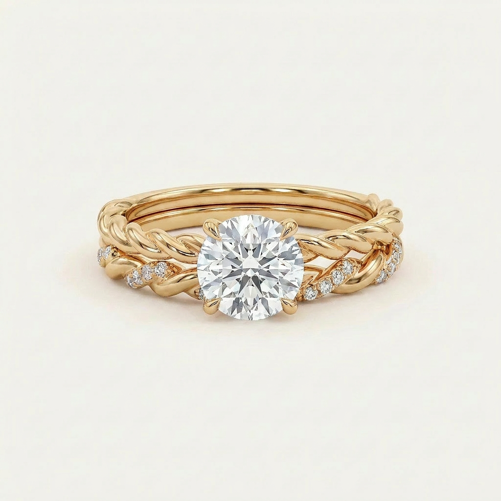 Moissanite 2.10 CT Round Cut Diamond Solitaire Ring