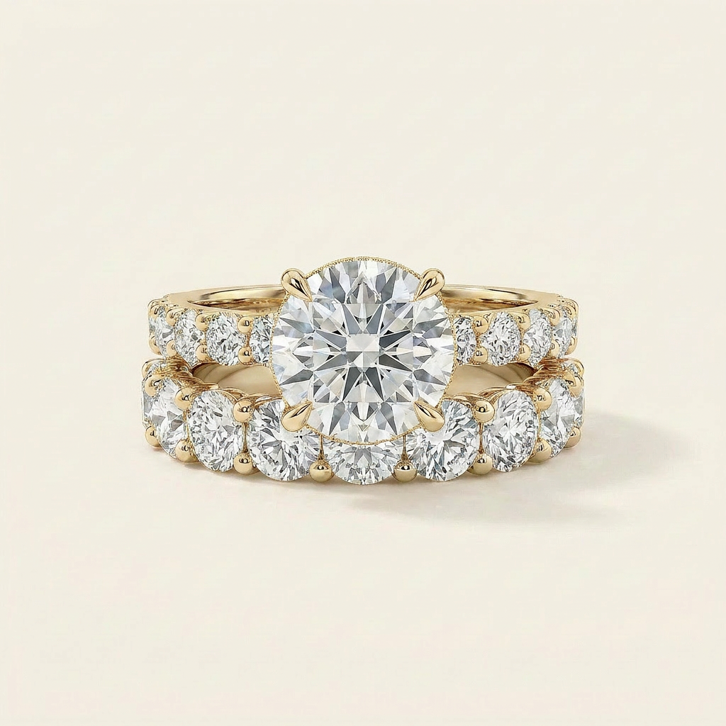 Moissanite 3.60 CT Round Cut Diamond Solitaire Ring