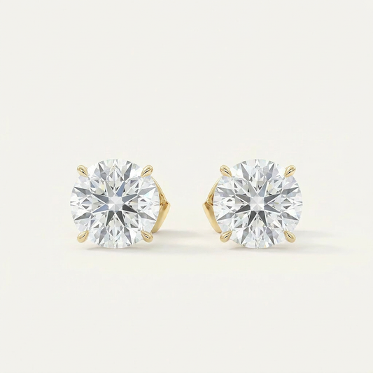Moissanite 1.00 CT Round Cut Diamond Stud Earrings (V1)