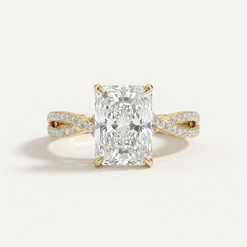 Moissanite 2.40 CT Radiant Cut Diamond Solitaire Ring