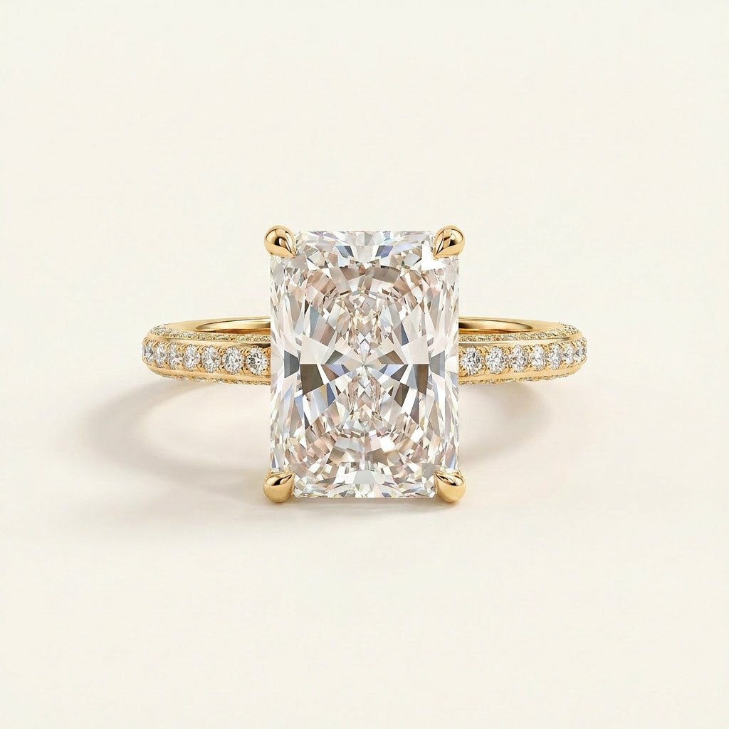 Moissanite 2.90 CT Radiant Cut Diamond Solitaire Ring