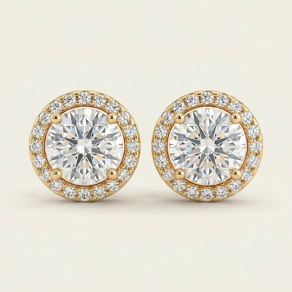 Moissanite 2.40 CT Round Cut Diamond Stud Earrings