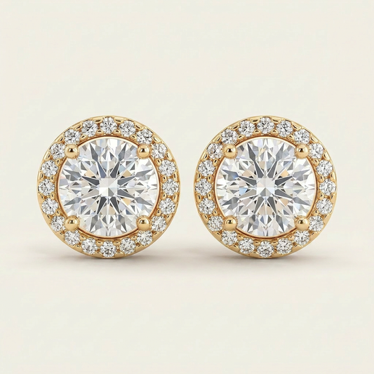 Moissanite 2.40 CT Round Cut Diamond Stud Earrings