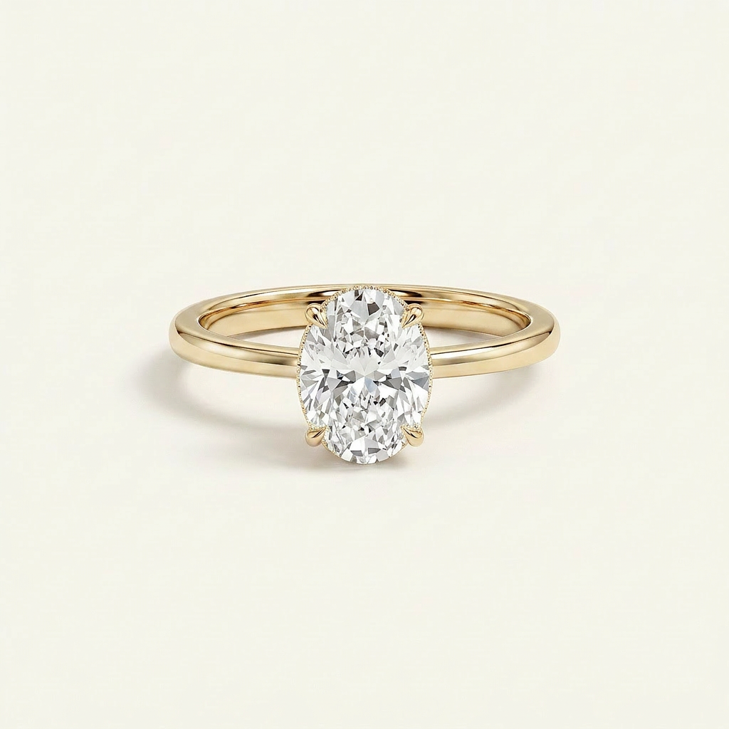 Moissanite 2.85 CT Oval Cut Diamond Solitaire Ring