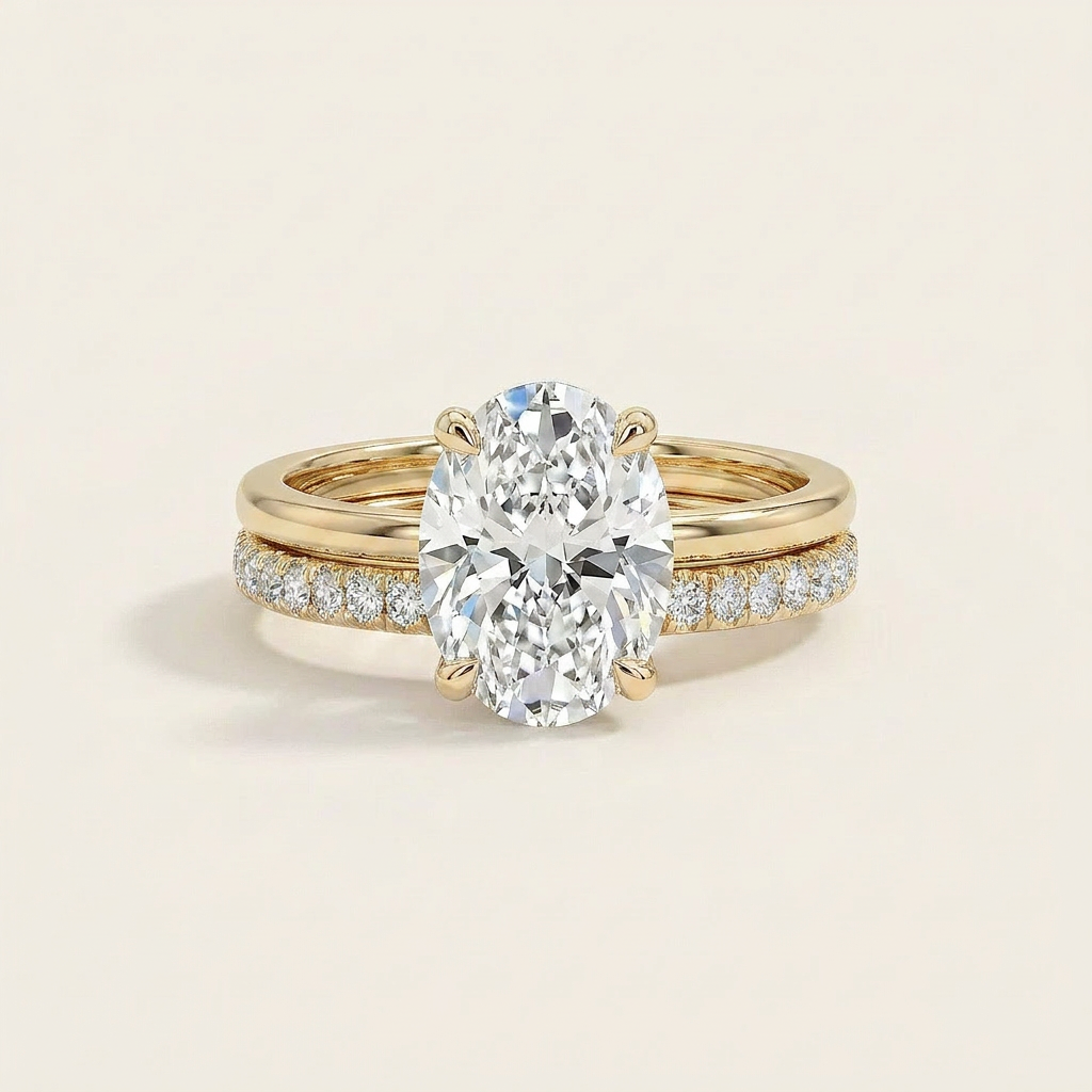 Moissanite 2.85 CT Oval Cut Diamond Solitaire Ring
