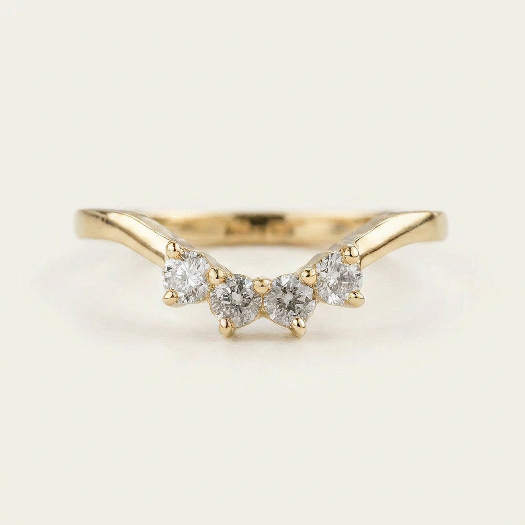 0.24 CT Round Cut Salt and Pepper Diamond Ring