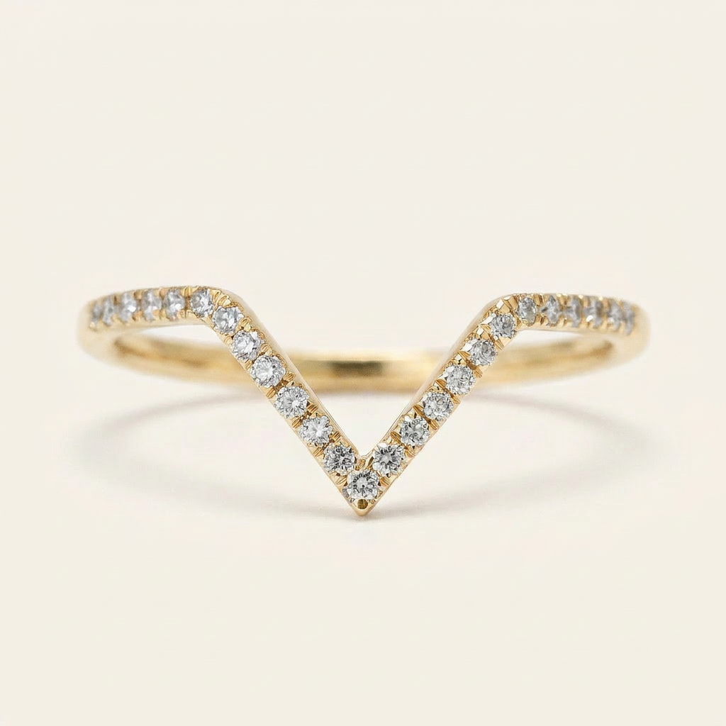Moissanite 0.25 CT Round Cut Diamond Ring (V-Bohohippie)