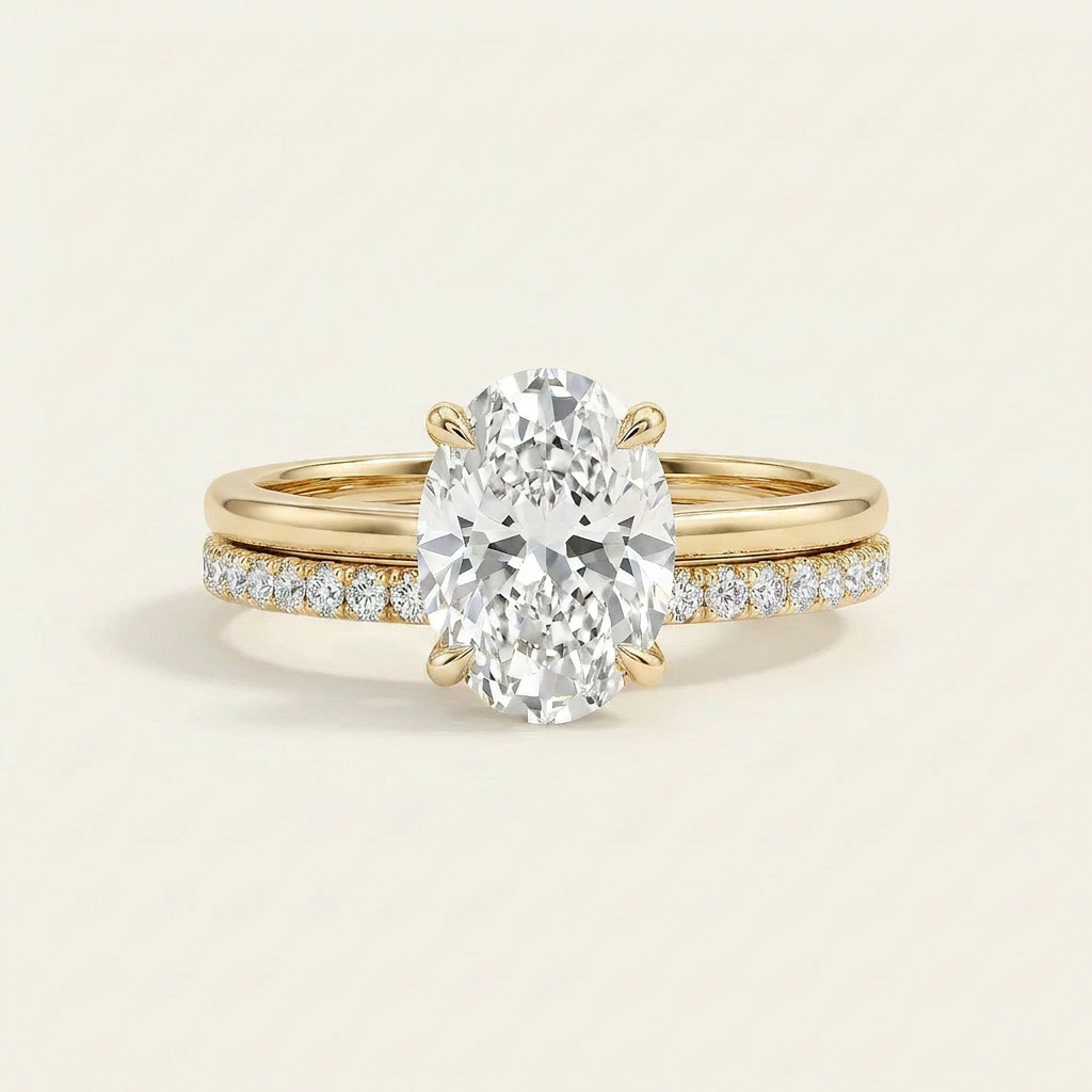 Moissanite 2.30 CT Oval Cut Diamond Solitaire Ring
