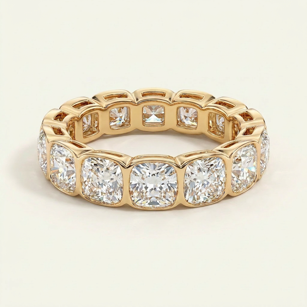 Moissanite 4.05 CT Cushion Cut Diamond Ring