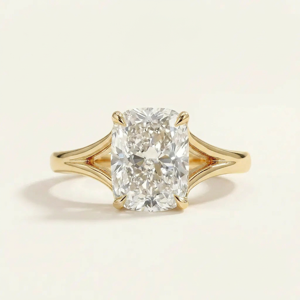 Moissanite 3.00 CT Cushion Cut Diamond Promise Solitaire Ring