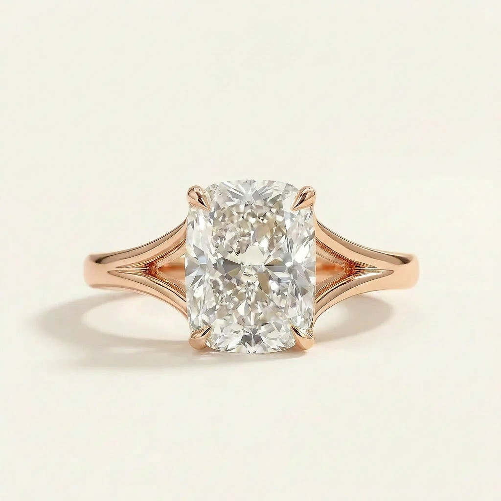 Moissanite 3.00 CT Cushion Cut Diamond Promise Solitaire Ring