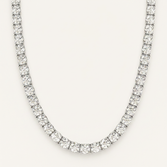Moissanite 48.00 CT Round Cut Diamond Tennis Necklace