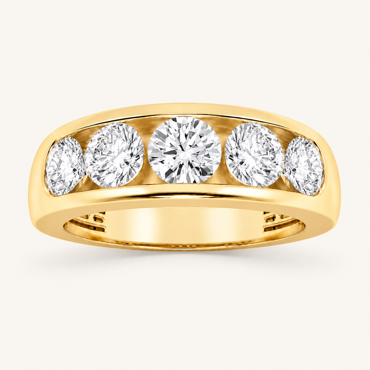 Lab Grown Diamond 2.00 CT Round Cut Men's Band