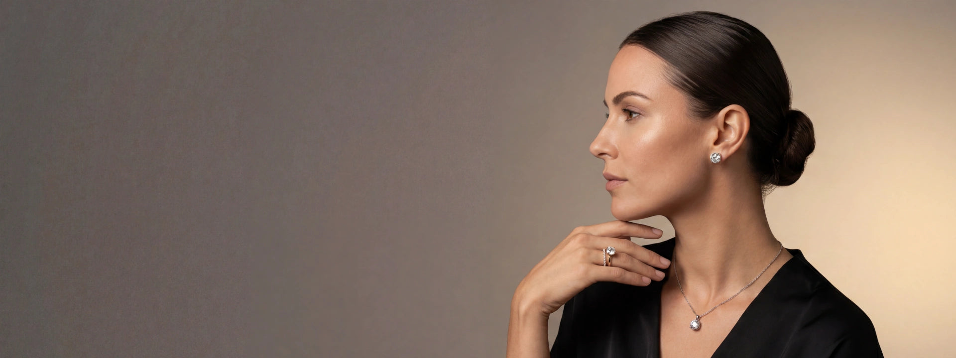 female model wearing fine jewelry