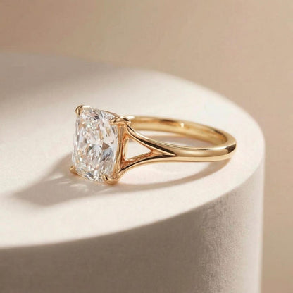 Moissanite 3.00CT Cushion Cut Diamond Solitaire Engagement Ring | Promise Ring