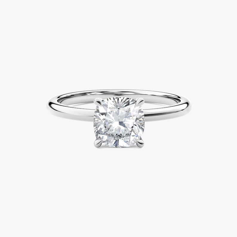 Moissanite 3.00 CT Cushion Cut Diamond Solitaire Engagement Ring | Dainty Ring