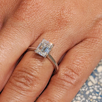 Moissanite 3.00 CT Emerald Cut Diamond Solitaire Engagement Ring