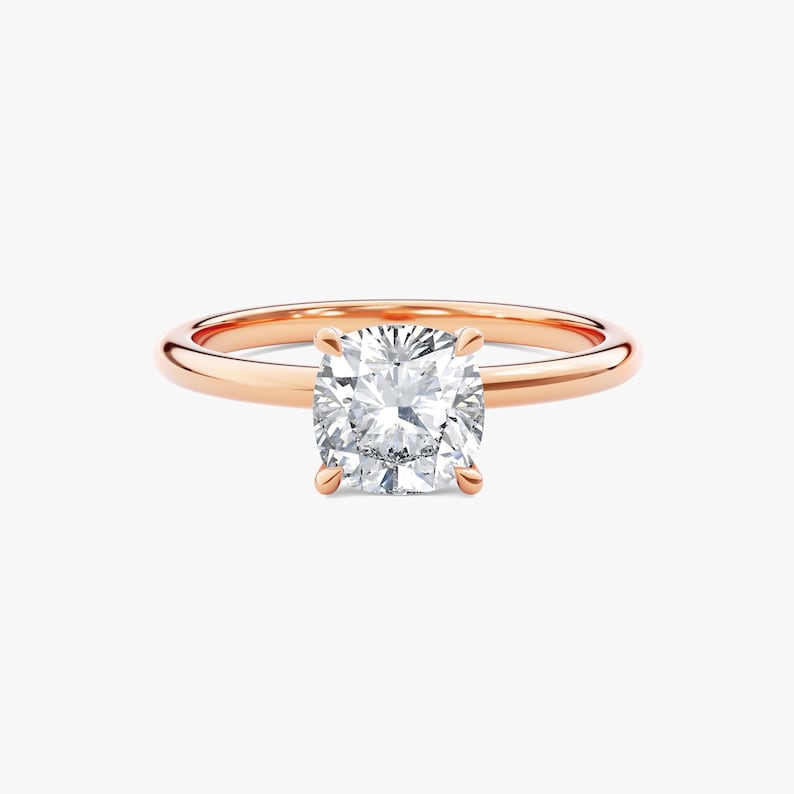 Moissanite 3.00 CT Cushion Cut Diamond Solitaire Engagement Ring | Dainty Ring