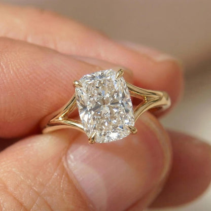 Moissanite 3.00CT Cushion Cut Diamond Solitaire Engagement Ring | Promise Ring