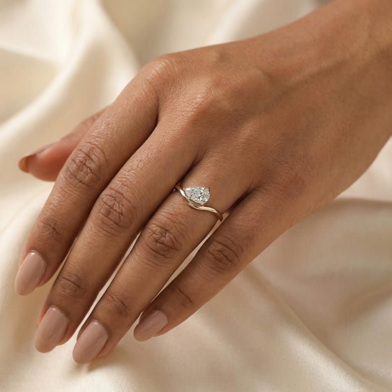 Lab Grown Diamond 3.00 CT Pear Cut Solitaire Engagement | Promise Ring