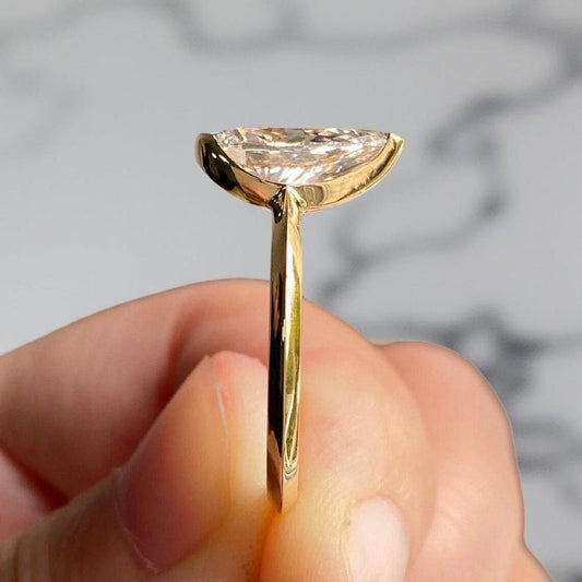 Moissanite 2.50 CT Pear Cut Diamond Solitaire Engagement Ring