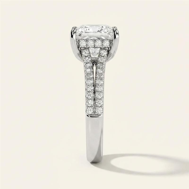 Moissanite 4.73 CT Princess Cut Diamond Solitaire Ring
