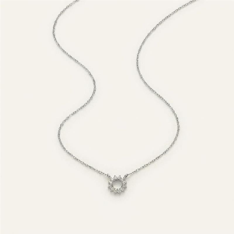 Moissanite 0.25 CT Round Cut Diamond Circle Pendant Necklace