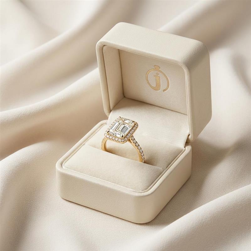 Moissanite 2.00 CT Radiant Cut Diamond Halo Ring