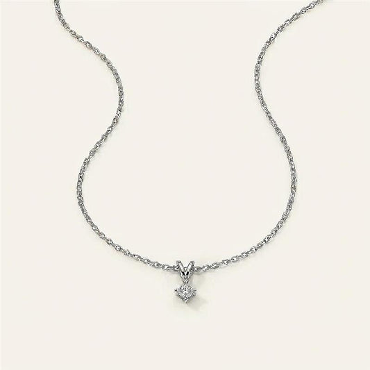 Moissanite 1.00 CT Princess Cut Diamond Solitaire Necklace
