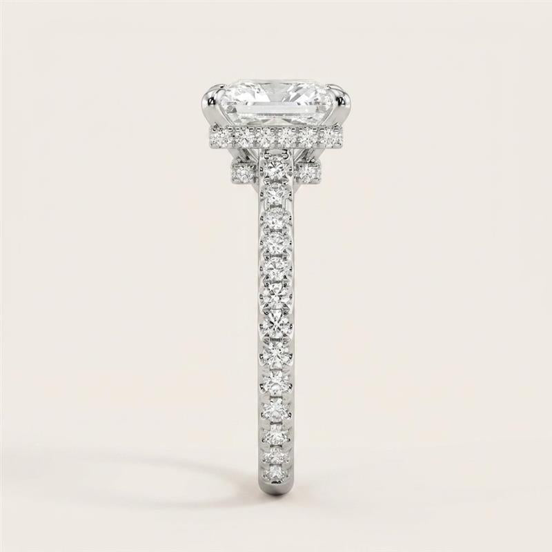Moissanite 3.86 CT Princess Cut Diamond Solitaire Ring